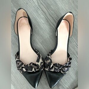 J Crew Cheetah Bow Flats